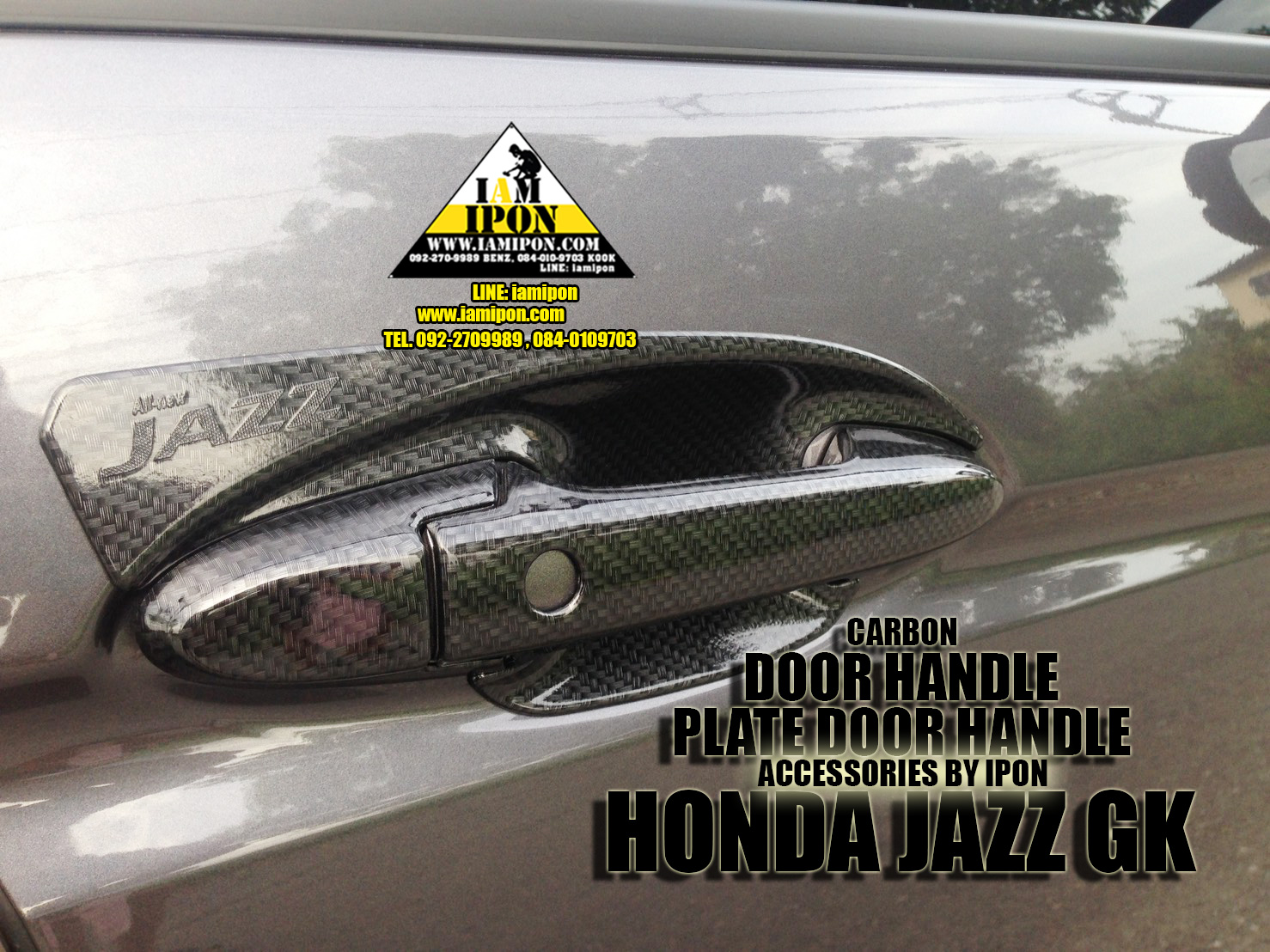 DOOR HANDLE JAZZ CABON GK 14 -15 ครอบมือจับเปิดประตูคาร์บอนแจ๊ส จีเค ปี14 - 15