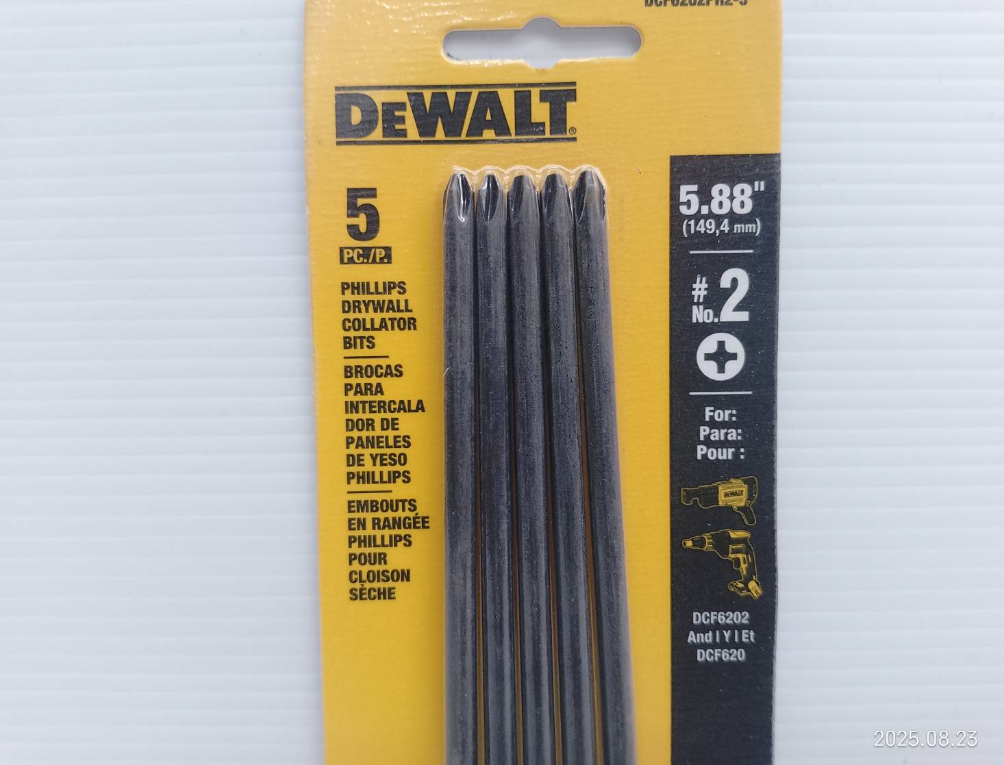 DEWALT ดอกไขควง PH2x149.4mm. DCF6202PH2-5 แพค 5 ดอก