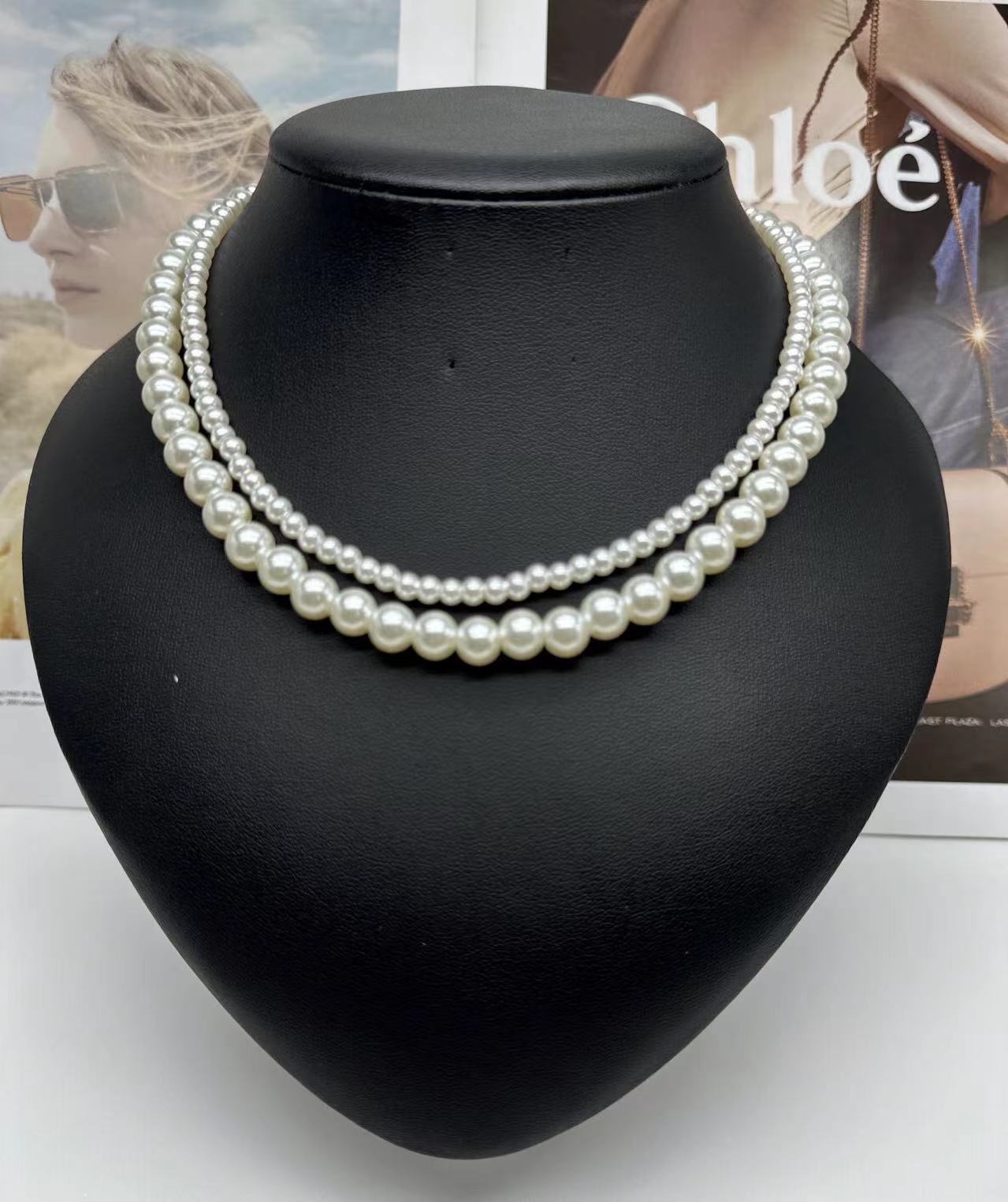 (พร้อมส่ง) สร้อยคอไข่มุก 2 ชั้น สวยหรู ส่งด่วนจาก จ.อุบลราชธานี