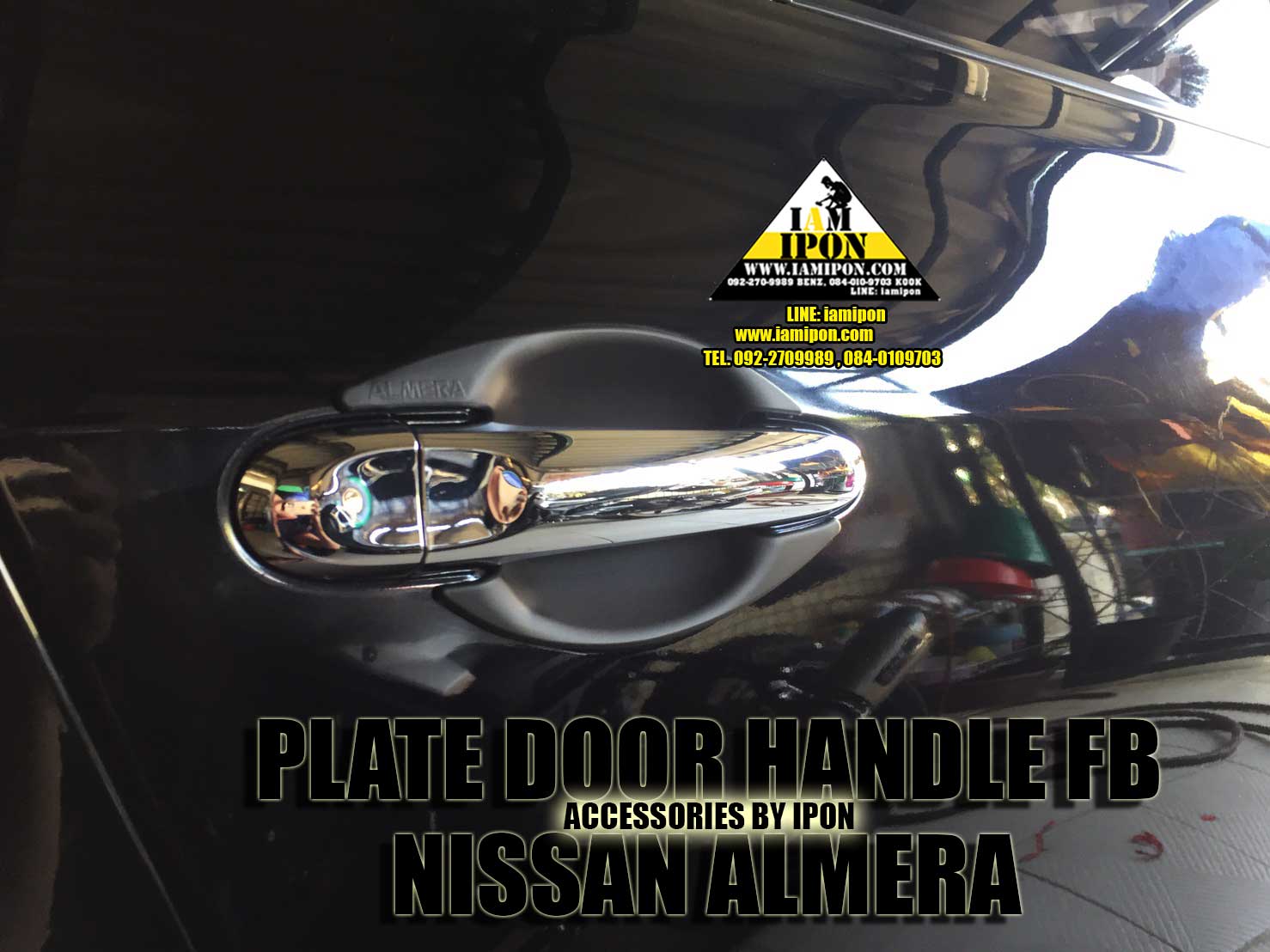 PALTE DOOR HANDLE FLATBLACK NISSAN ALMERA เบ้ารองมือเปิดดำด้านนิสสันอัลเมร่า