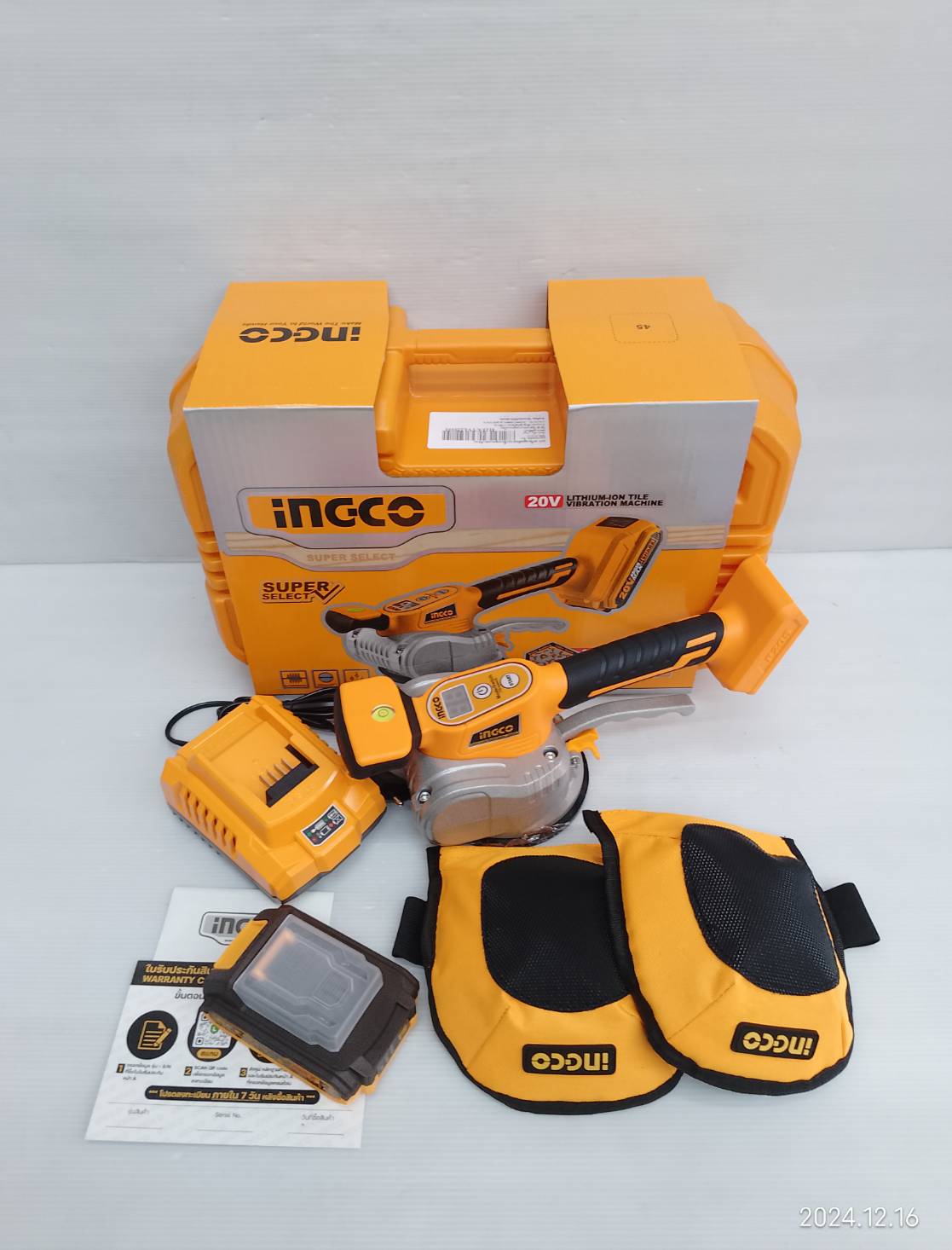 INGCO เครื่องดูดสั่นกระเบื้อง20V CTVLI20101 ครบชุดพร้อมกล่อง