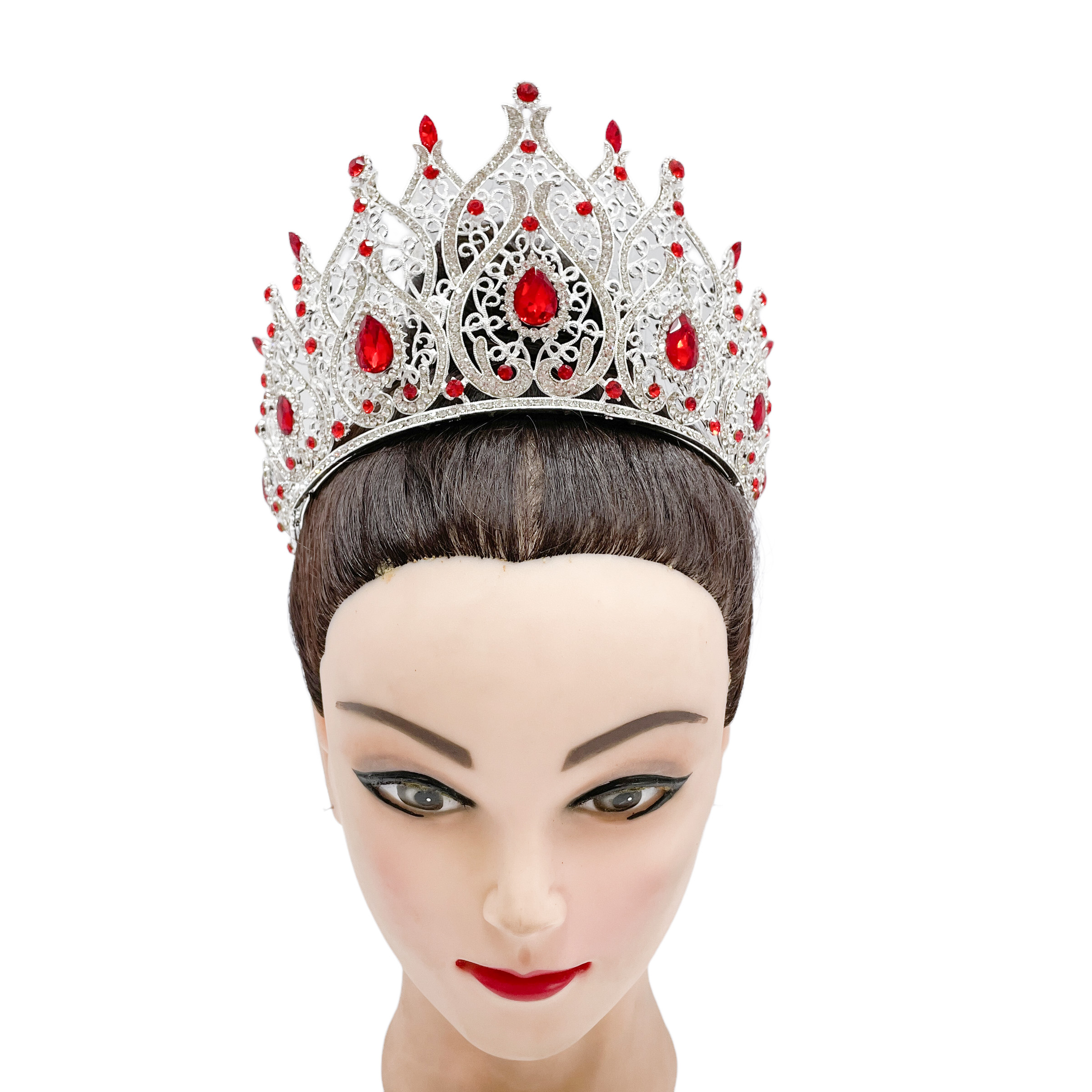 (พร้อมส่ง) เทียร่า 326 สีแดง มงกุฎนางงาม งานสวย ปราณีต QCเพชรทุกเม็ด สินค้าพร้อมส่งจากไทย