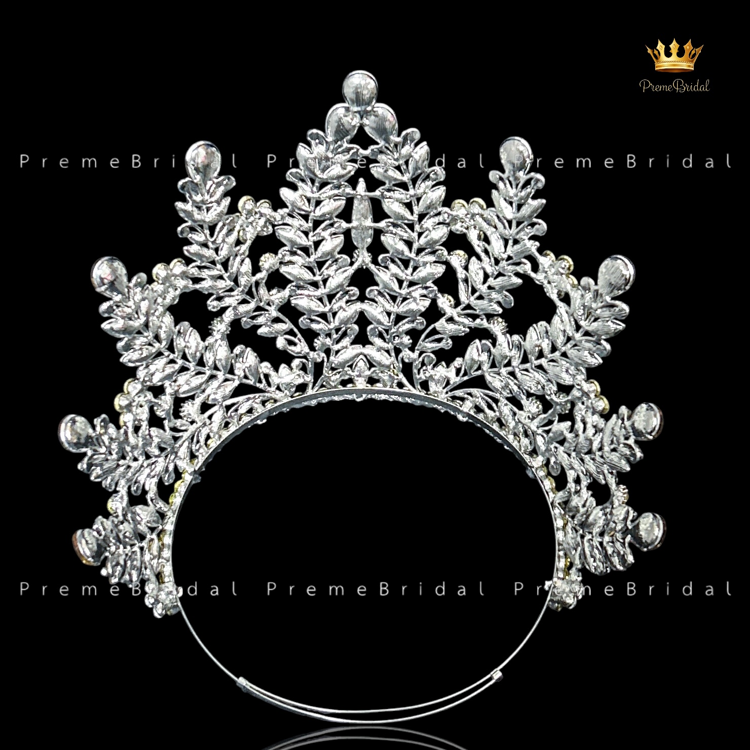 (พร้อมส่งจากไทย) มงกุฏ 132 สีเงิน ขนาดใหญ่ไซส์นางงาม งานสวย รุ่นฐานกลม ส่งด่วน ส่งจาก จ.อุบลราชธานี