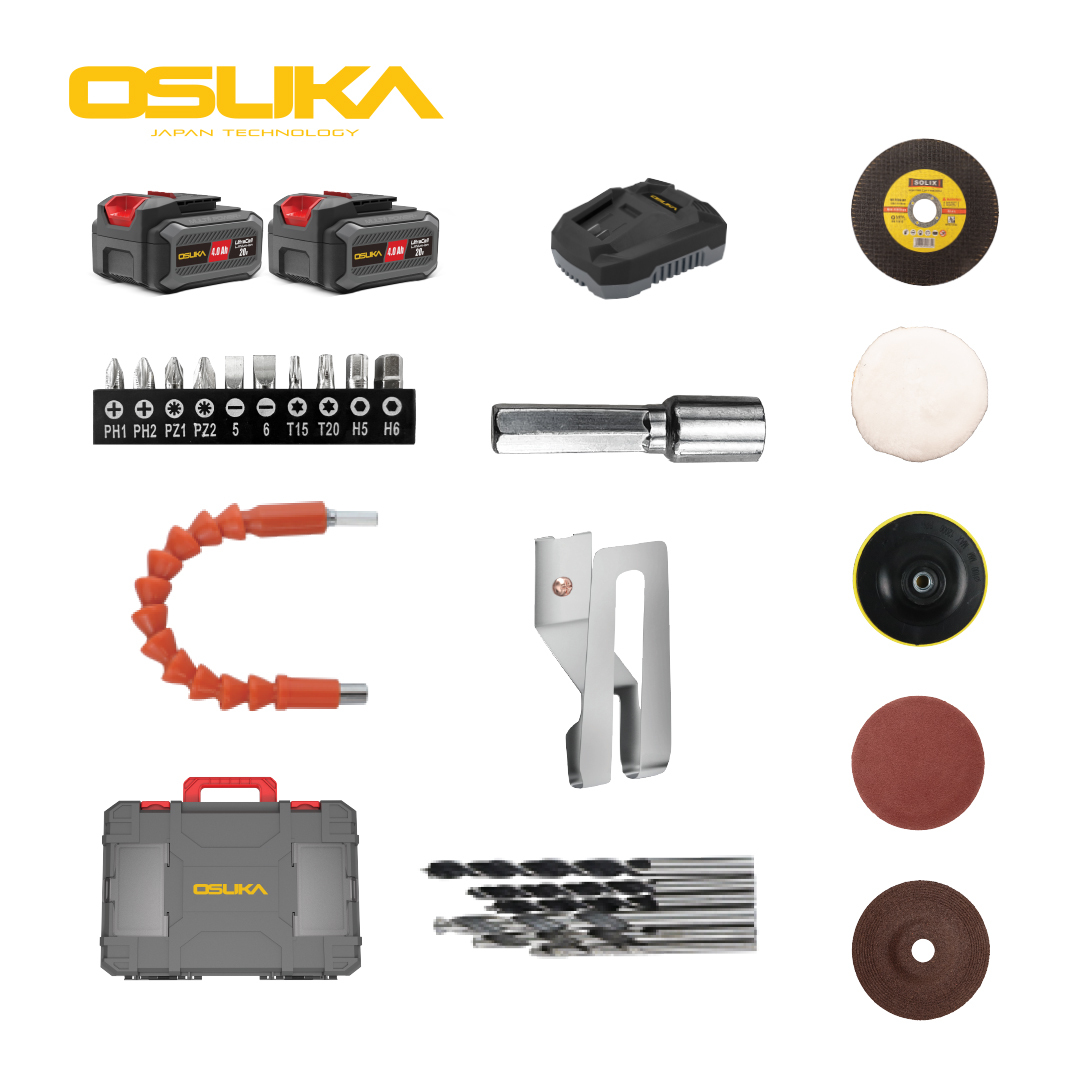 ชุดคู่หู สว่าน+เครื่องจียร ไร้สายไร้แปรงถ่าน 20v OCK151-M2 OSUKA