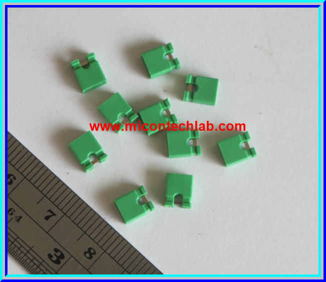 10x Mini Jumper 2 Pins Female Pitch 2.54mm Green Color