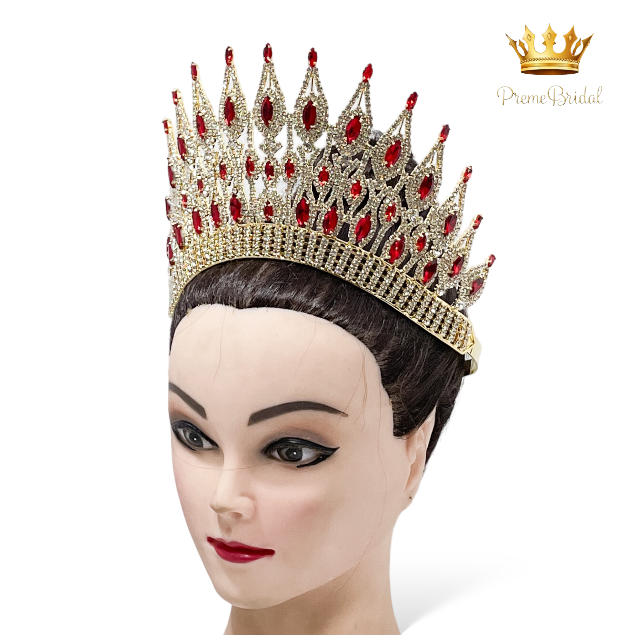 (พร้อมส่งจากไทย) มงกุฏ 119 สีแดง งานสวย งานนางงาม รุ่นฐานกลม ปรับขนาดได้ ส่งด่วน ส่งจากไทย