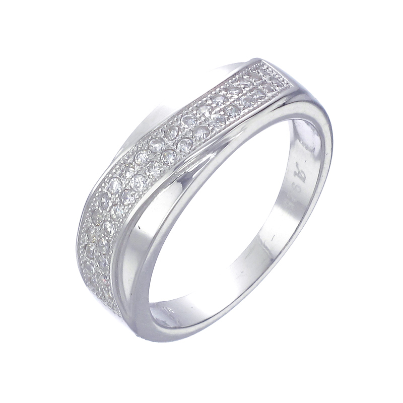 แหวนเงินแท้925เพรชประดับเพรชแท้สวิส เกรดดี น้ำใส