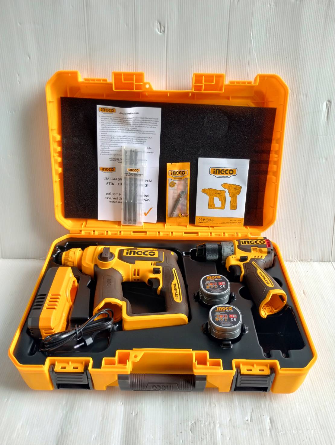 คอมโบ้สว่านไขควง+สว่านโรตารี่ COSLI241295 INGCO