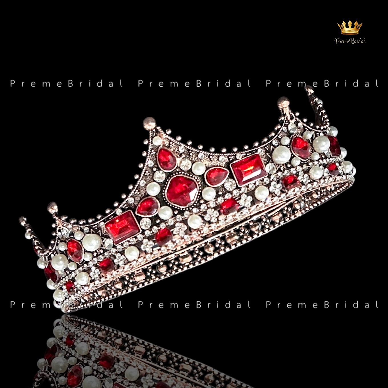 (พร้อมส่ง) มงกุฏผู้ชาย 035 สีแดงวินเทจ มงกุฎผู้ชาย มงกุฎเจ้าชาย งานสวย ปราณีต QCเพชรทุกเม็ด