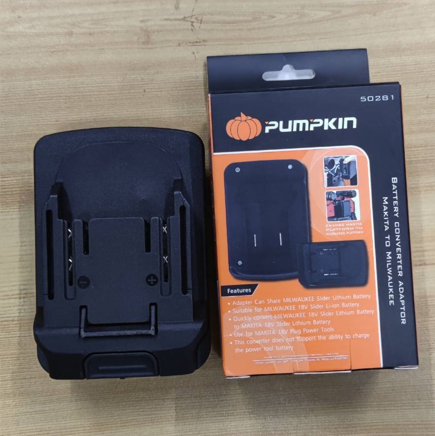 อแดปเตอร์แปลงแบตMILWAUKEE มาใช้กับเครื่องPUMPKIN เท่านั้น #50281