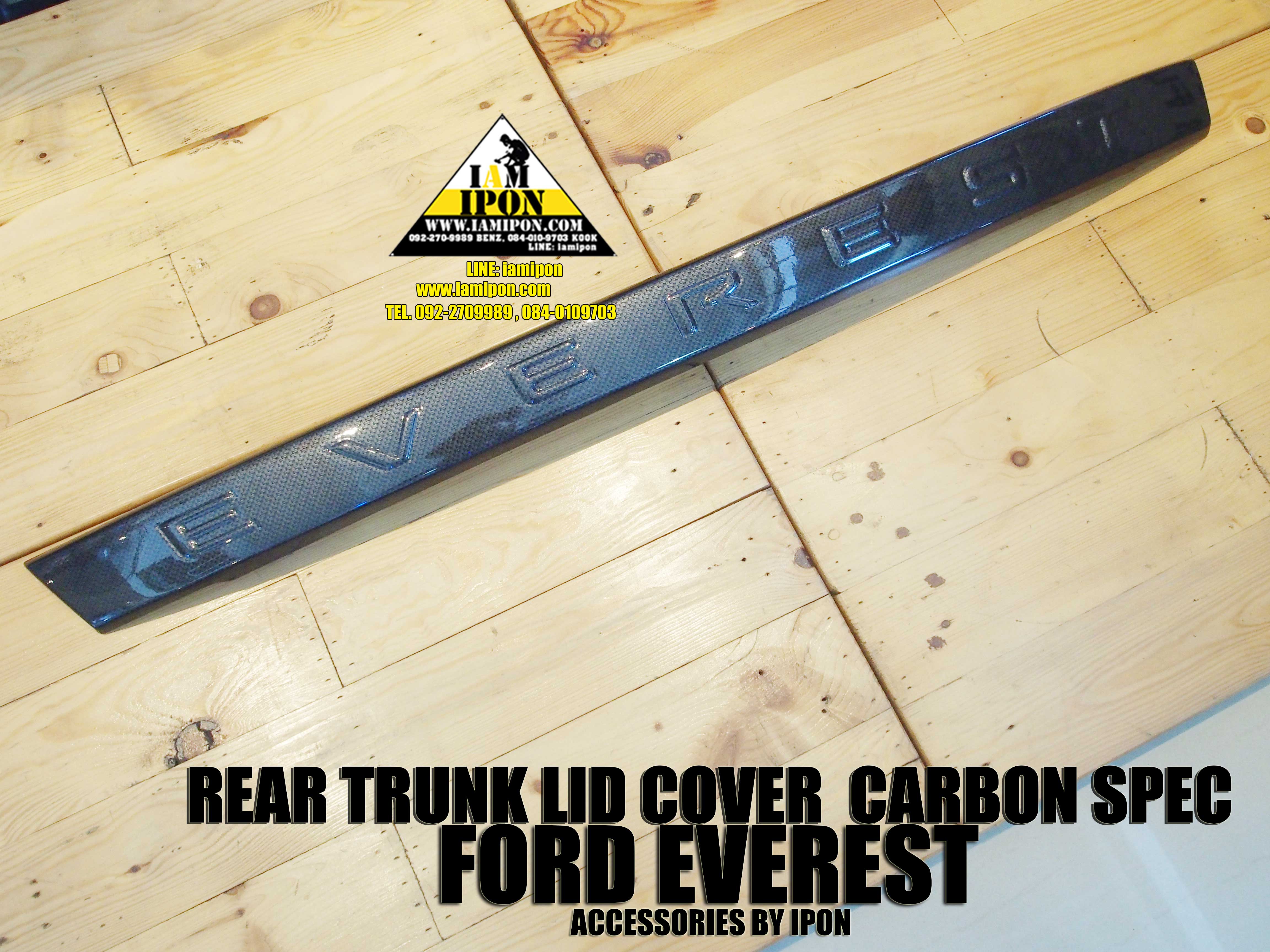 REAR TRUNK LID COVER FORD EVEREST CARBON SPEC คาดคิ้วฝาท้ายสีคาร์บอนฟอร์ดเอเวอเรสต์