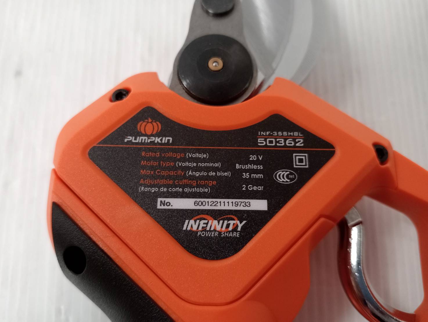 กรรไกรตัดกิ่งไม้20V INF-35SHBL PUMPKIN (ตัวเปล่า) 50362