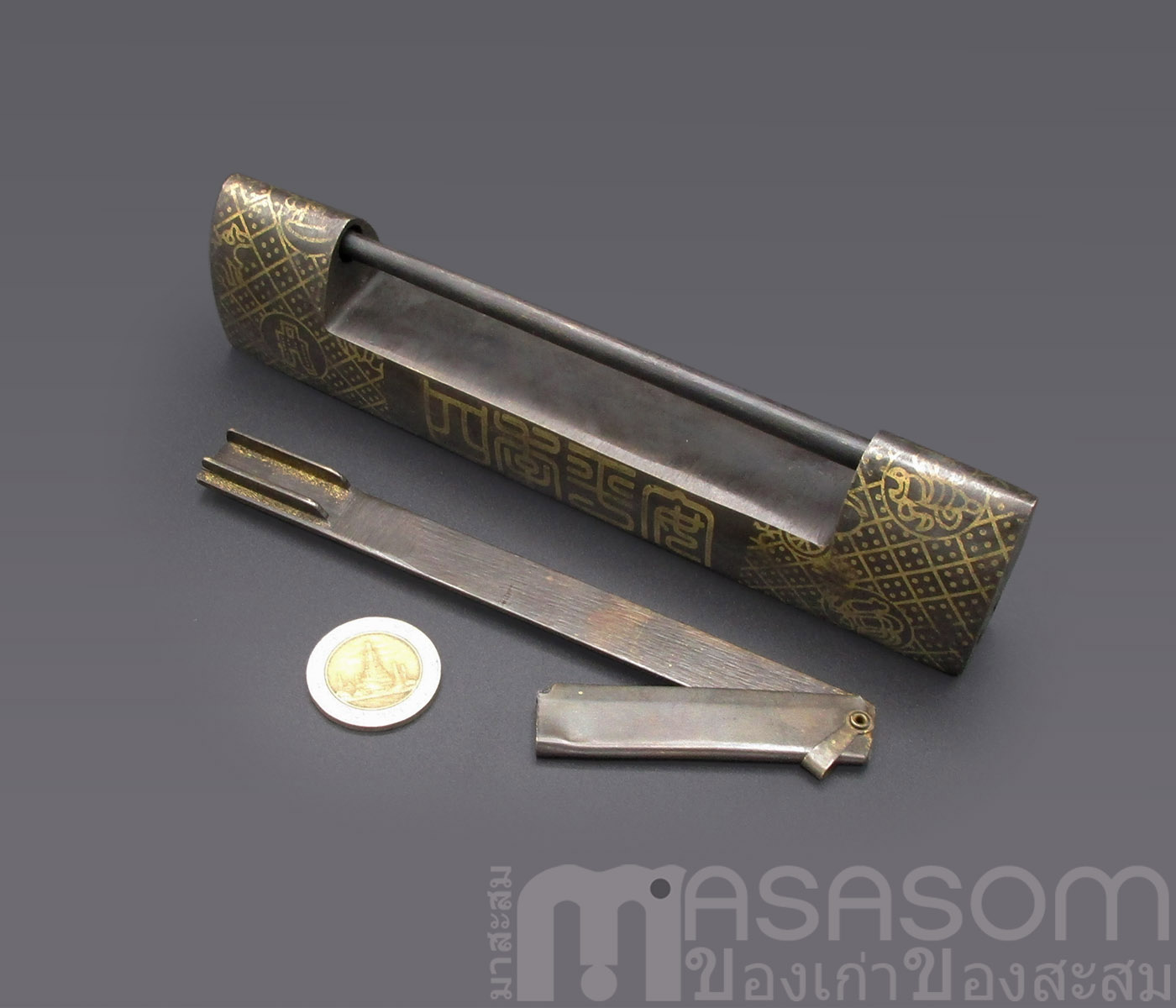 กุญแจจีนทองเหลืองโบราณ