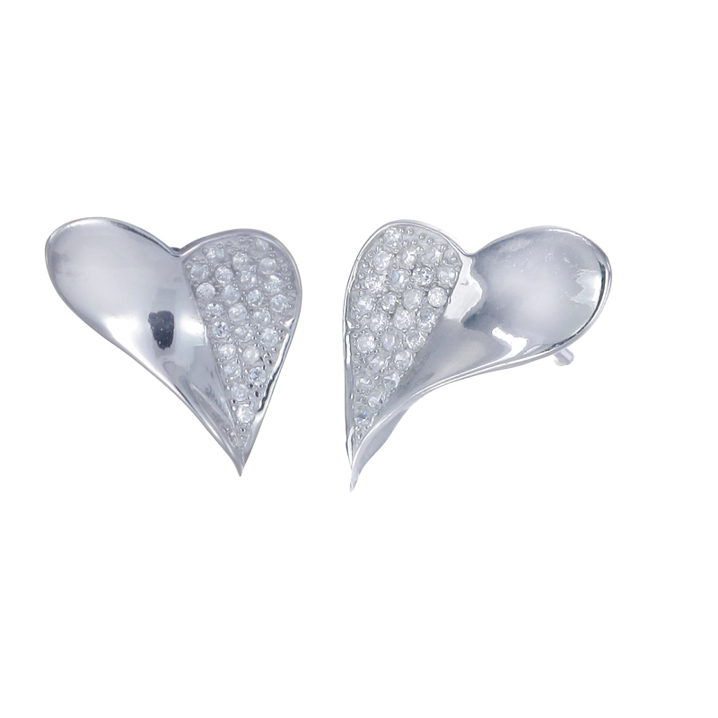 ต่างหูเงินแท้925ประดับเพรชแท้สวิส