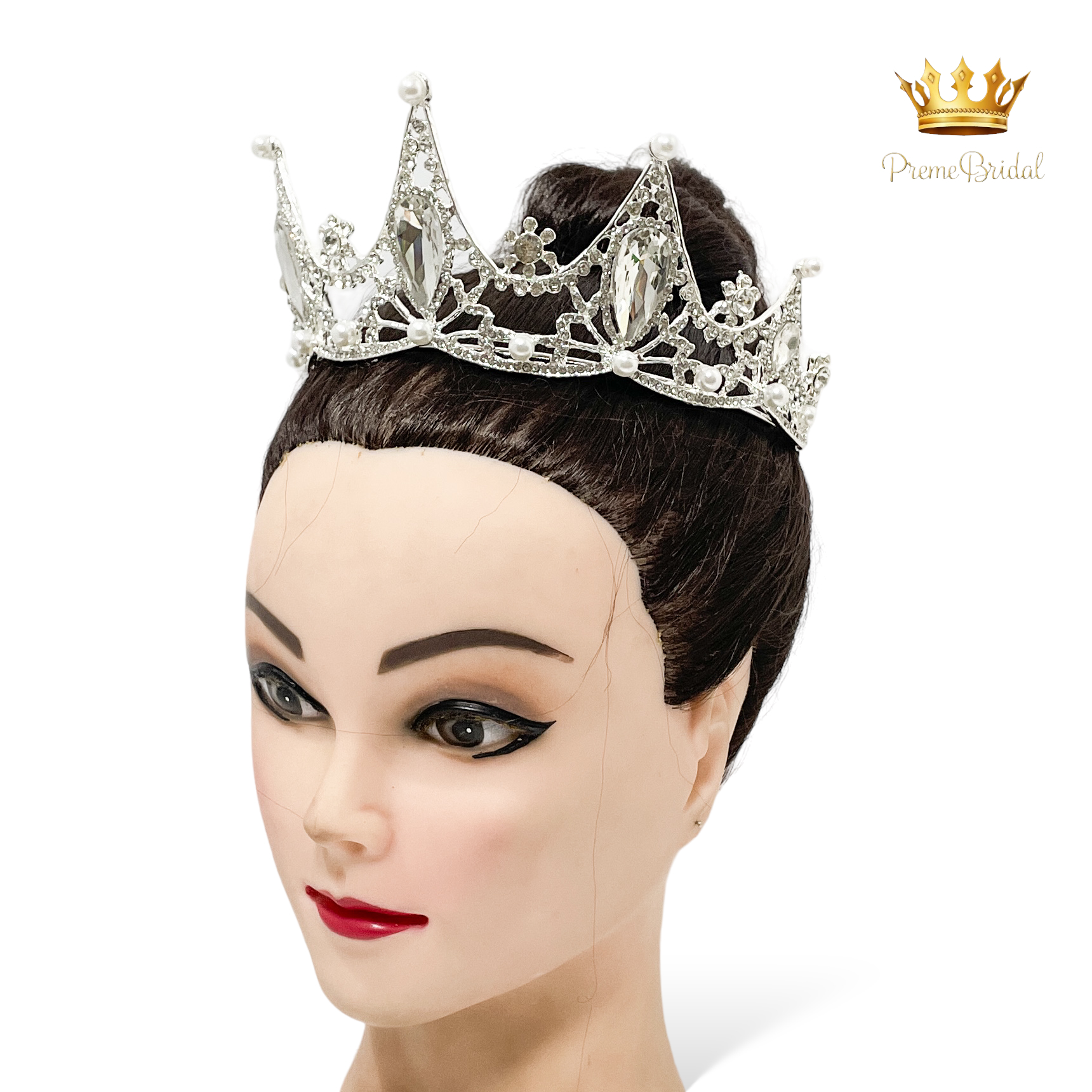 (พร้อมส่ง) เทียร่า 388 สีเงิน มงกุฎนางงาม มงกุฎเจ้าสาว มงกุฎเพชร งานพรีเมี่ยม สินค้าพร้อมส่งจากไทย