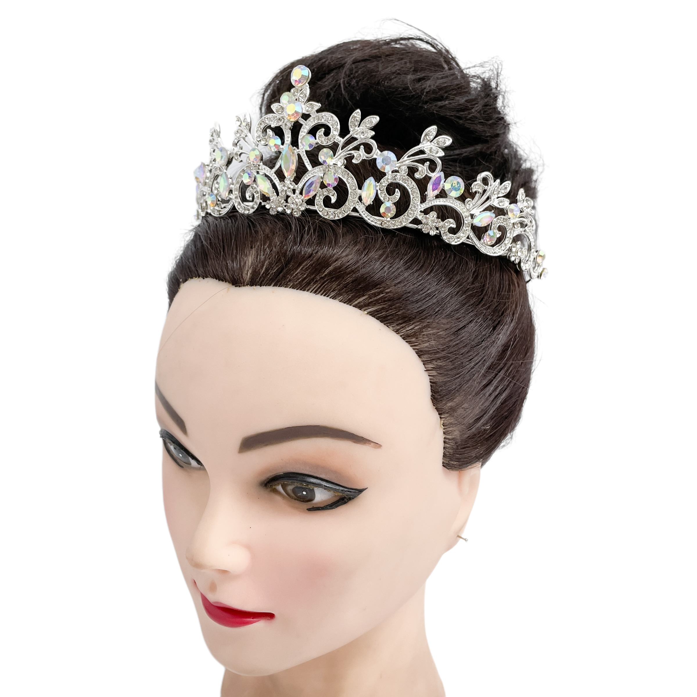 (พร้อมส่ง) เทียร่า 002 สีเงิน มงกุฎนางงาม มงกุฎเจ้าหญิง งานสวย ปราณีต QCเพชรทุกเม็ด สินค้าพร้อมส่งจากไทย