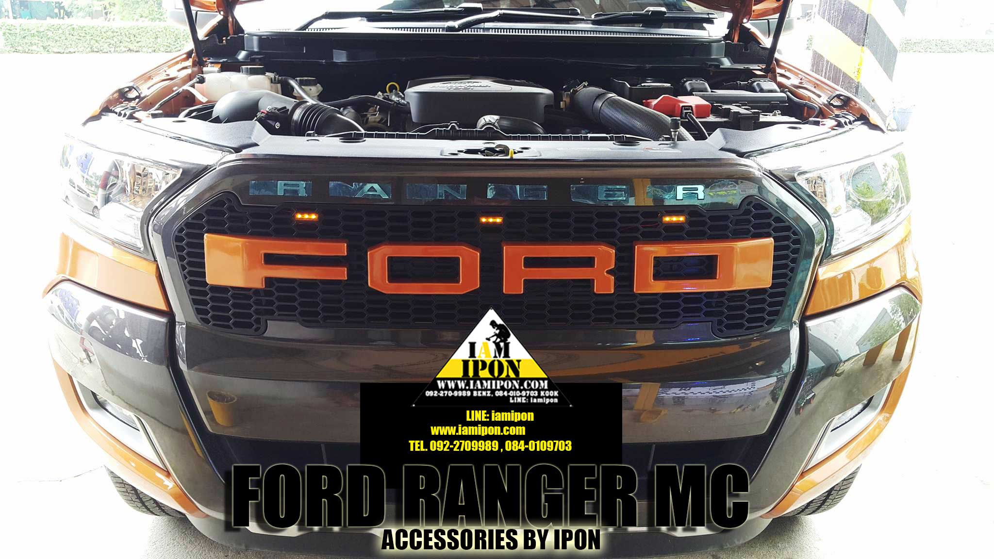 3D CHARACTER FRONT GRILL FORD RANGER MC STAINLESS ตัวหนังสือสเตนเลสติดกระจังหน้าฟอร์ดเรนเจอร์ MC