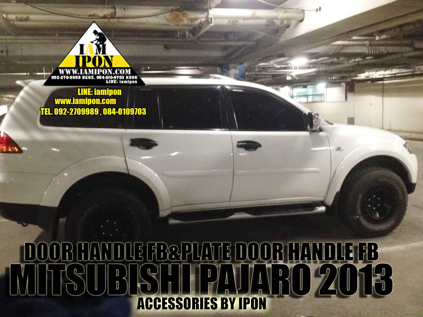 DOOR HANDLE MITSUBISHI PAJEROSPORT 2009-2012 FLATBLACK ครอบมือจับดำด้านมิสซูบิชิ ปาเจโร่สปอร์ต 2009-2012