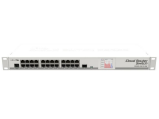 CRS125-24G-1S-RM 24x Gigabit Ethernet layer 3 Smart Switch, 1x SFP cage, LCD, 600MHz CPU, 128MB RAM, 1U rackmount, RouterOS L5