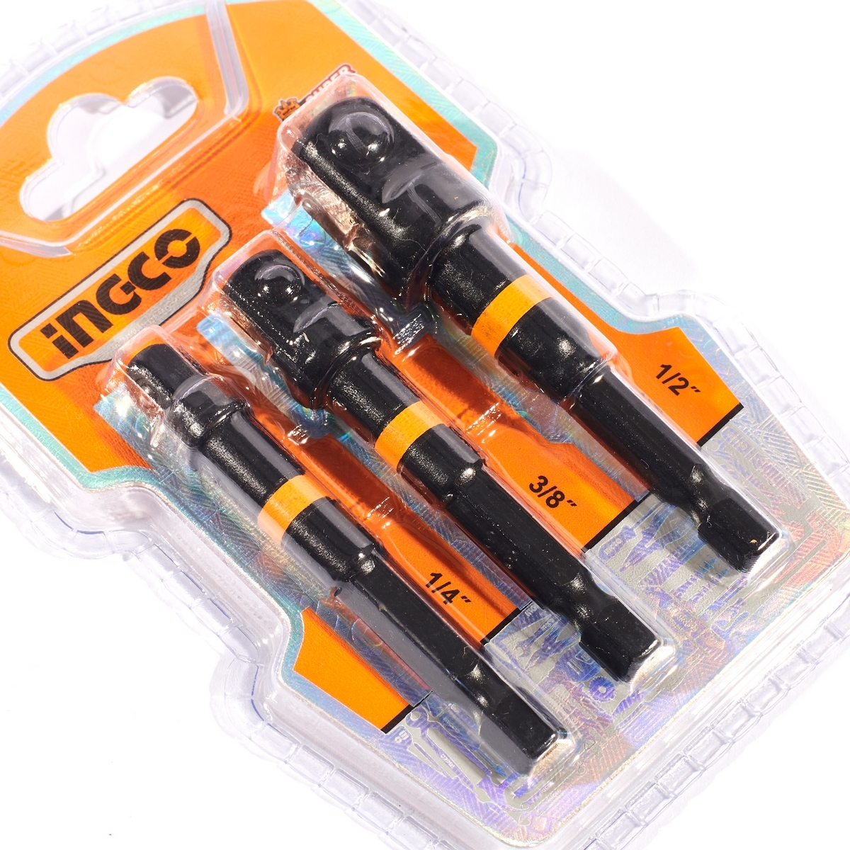 INGCO อะแดปเตอร์แปลงลูกบล็อก 1/4, 3/8, 1/2 แกนหกเหลี่ยม 1/4 รุ่น AMN365A01