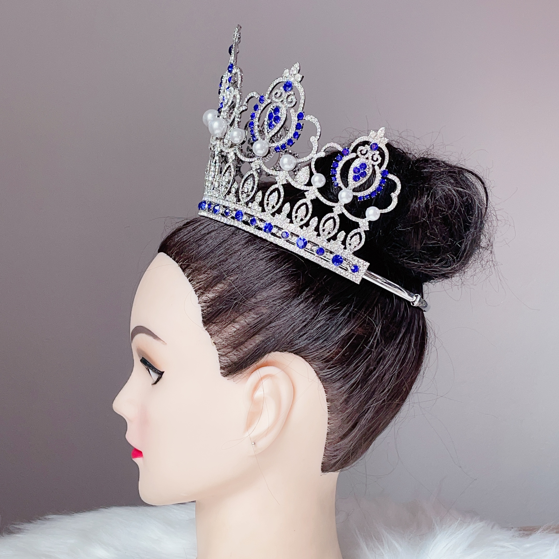 (พร้อมส่ง) มงกุฏ 092 สีน้ำเงิน มงกุฎนางงาม มงกุฎเพชร มงกุฎประกวด สินค้าพร้อมส่ง ไม่ต้องรอนาน งานพรีเมี่ยม