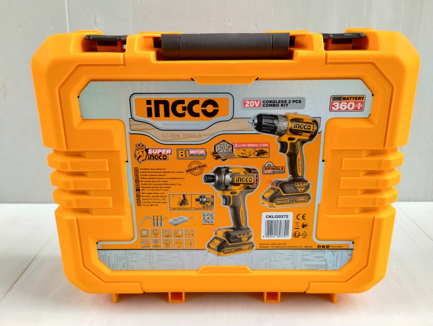 INGCO Combo Set สว่านไร้สาย+ไขควงกระแทก 285 N.m.CKLI20272