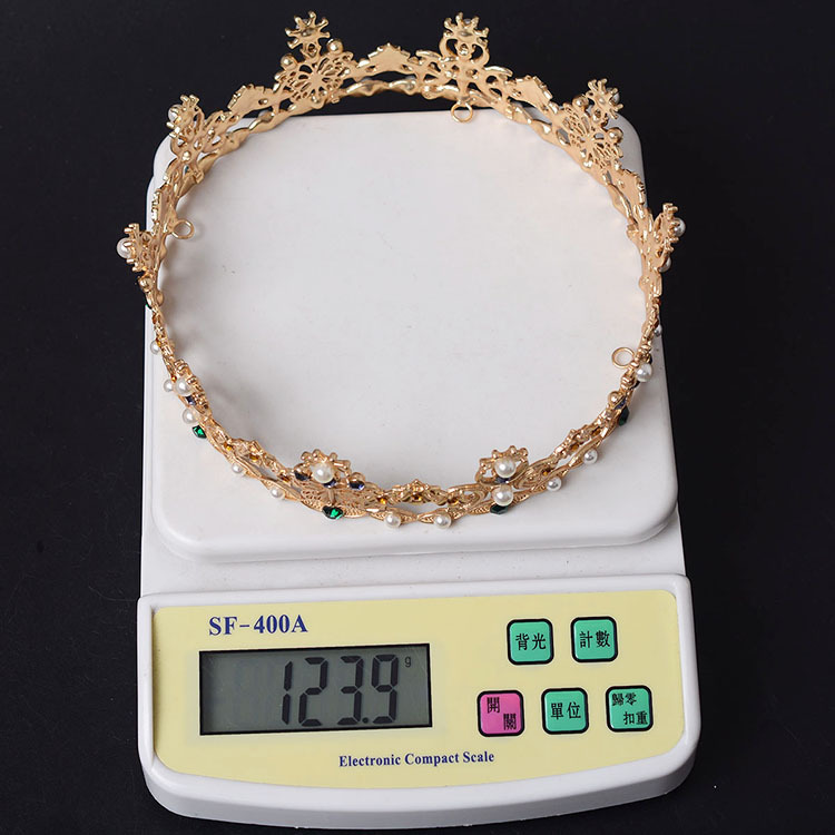 (พร้อมส่ง) มงกุฎ 030 สีทอง งานสวย ปราณีต QCเพชรทุกเม็ด