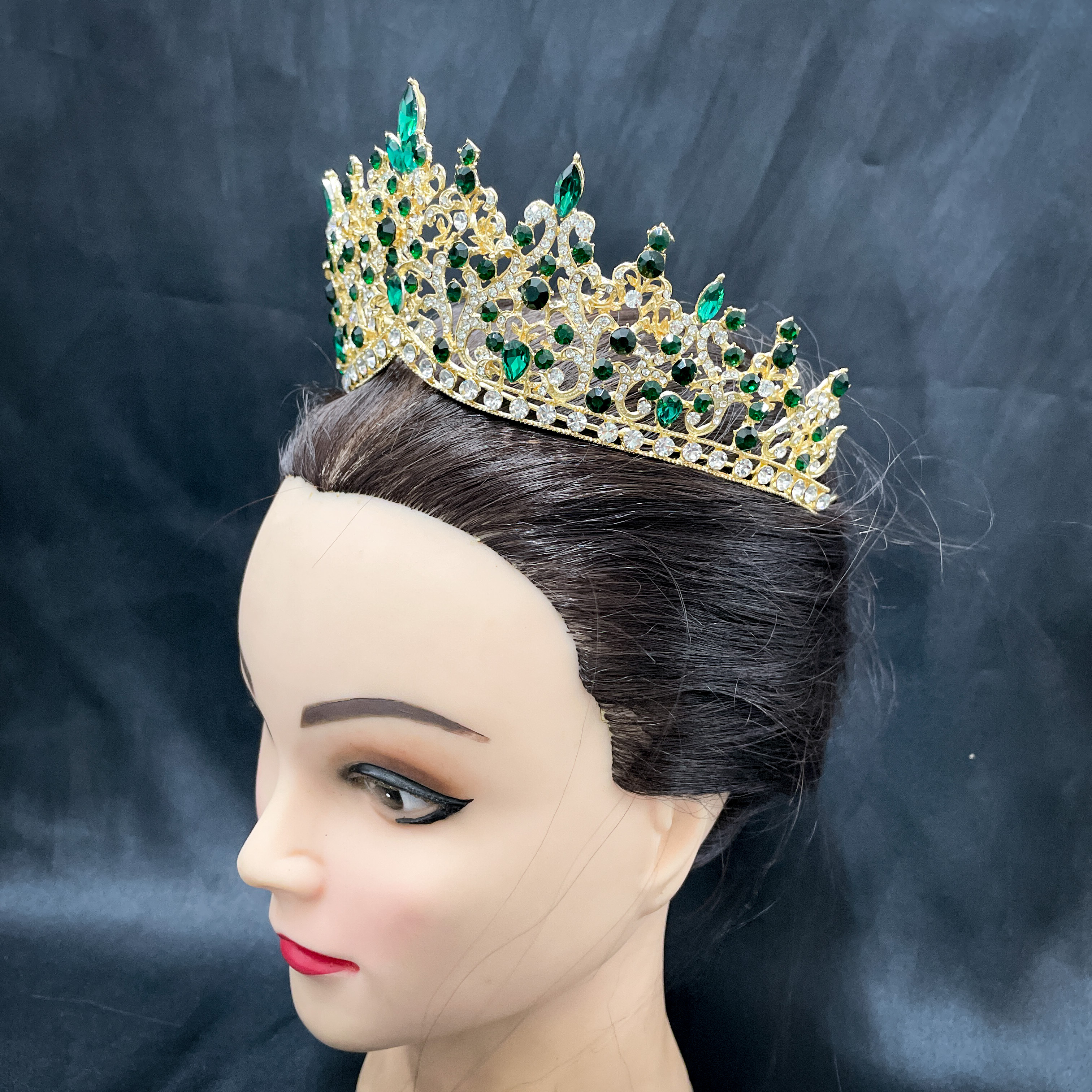 (พร้อมส่ง) เทียร่า 340 สีเขียว งานสวย ปราณีต QCเพชรทุกเม็ด สินค้าพร้อมส่งจากไทย