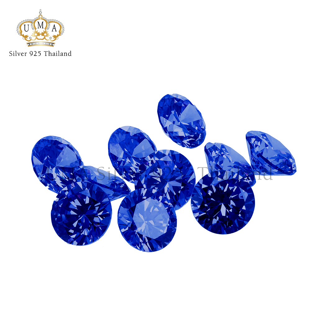เพชรSpinel 7A สปิเนล ทรงกลม สี แซฟไฟร์ สีน้ำเงินเข้ม No.114 (Sapphire Dark Spinel No.114 ROUND) - Size 5.50mm - 1แพ็ค - 100เม็ด