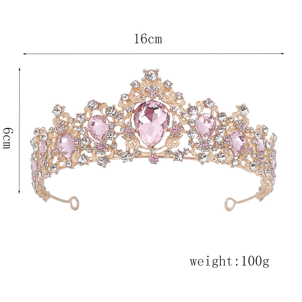 SET004 สีชมพู เครื่องประดับ 3 ชิ้น มงกุฎ สร้อยคอ ต่างหู จัดเซทสวยงาม สินค้าพร้อมส่งจากไทย