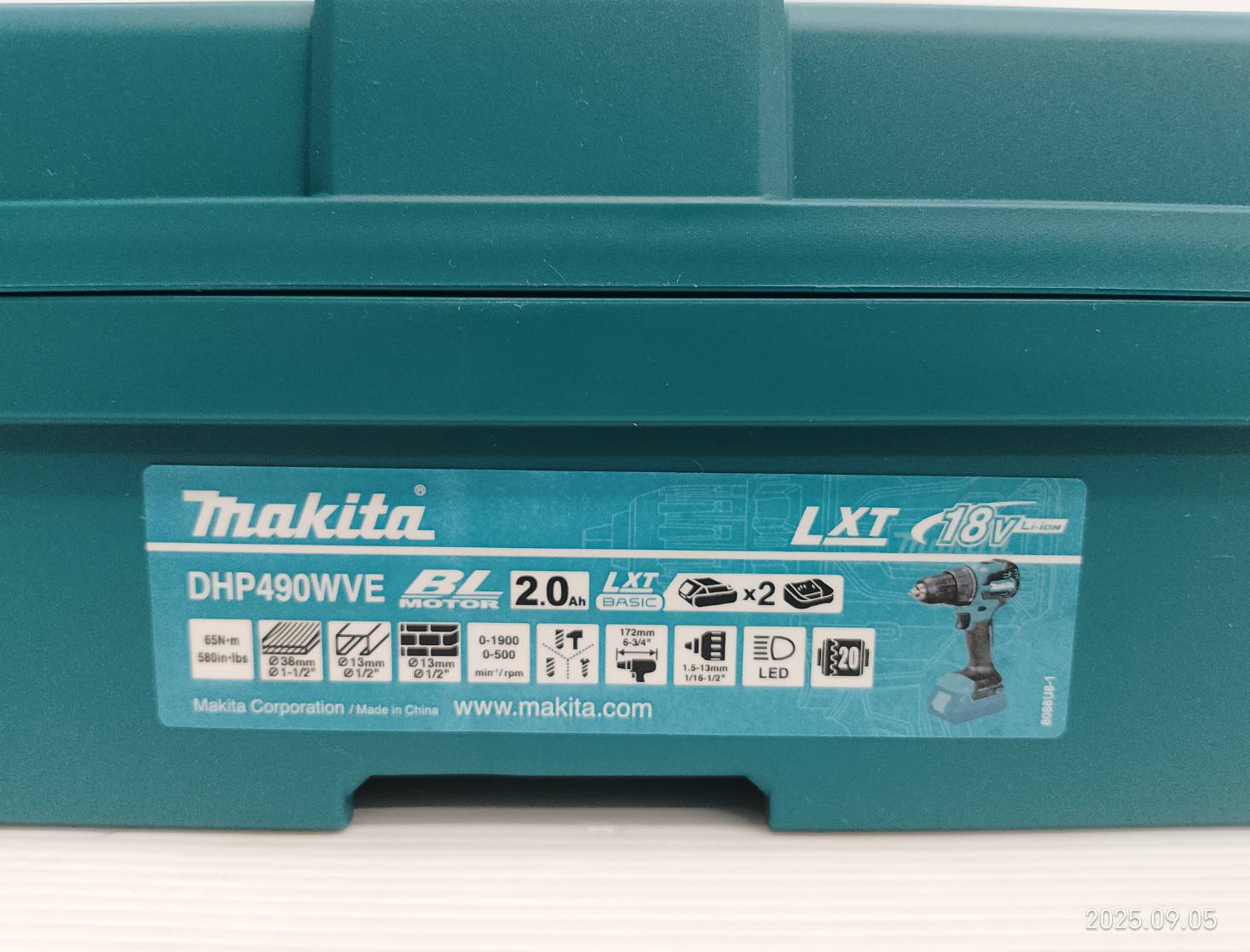 สว่านกระแทกแบตเตอรี่ 13mm (1/2″) 18V DHP490WVE MAKITA