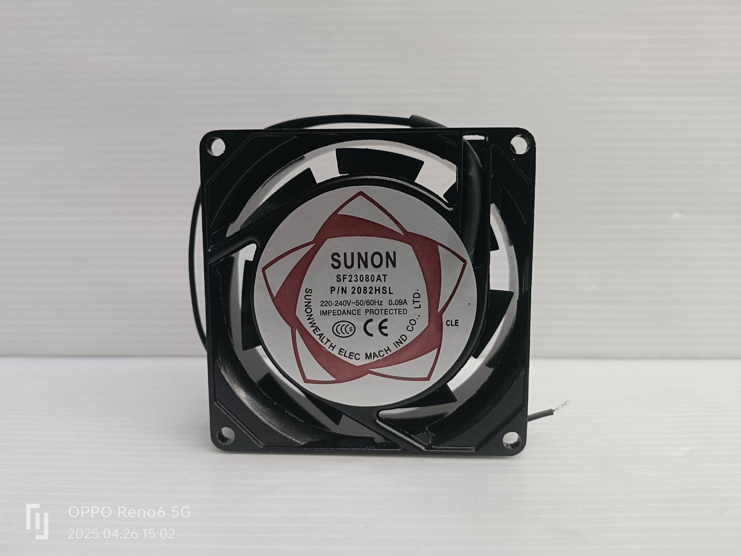 พัดลม220V / 0.09A 3" 80*80*25mm. 2082HSL SUNON
