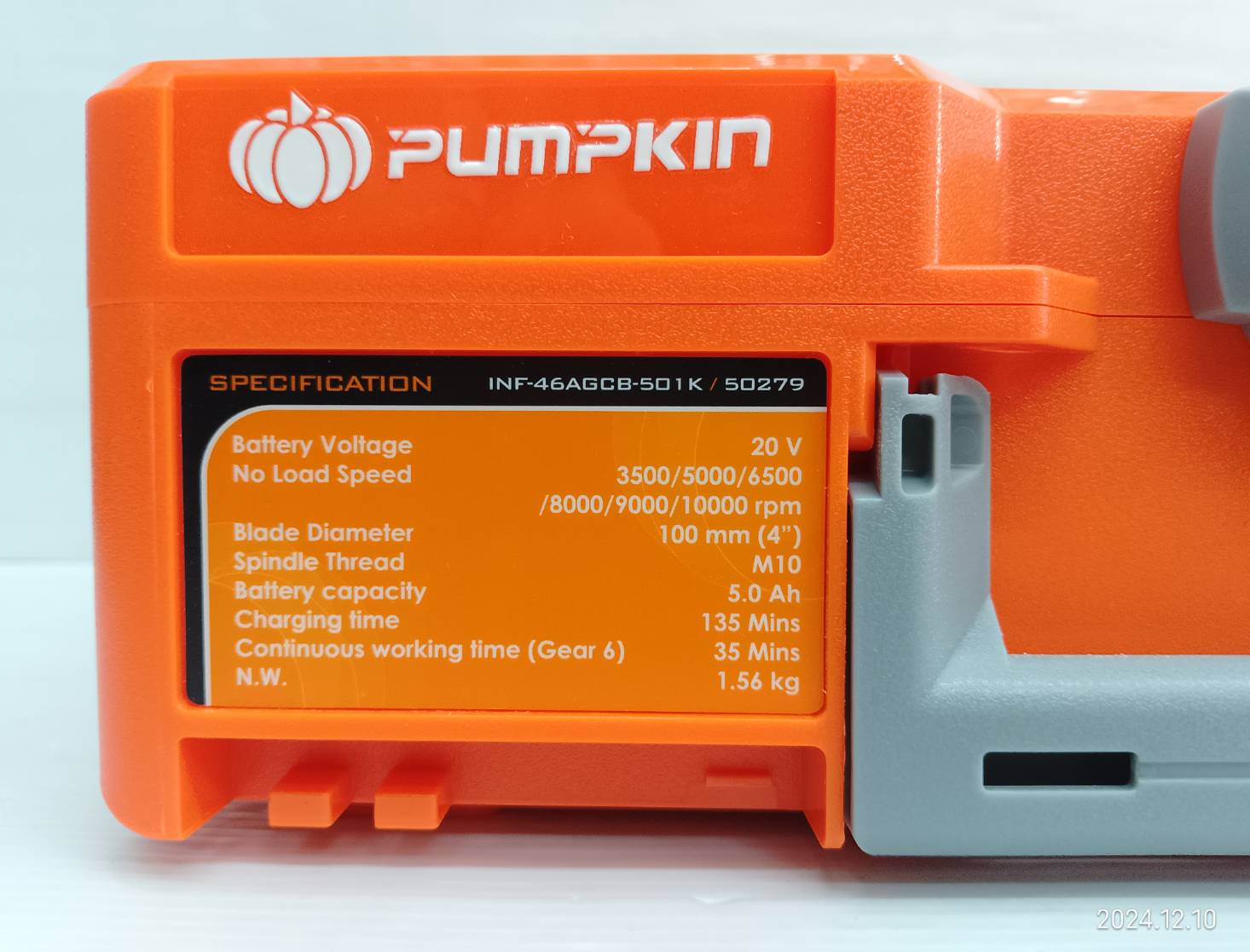 หินเจียร4" ไร้สาย INF-46AGCB-501K 50279 มอเตอร์ไร้แปรงถ่าน