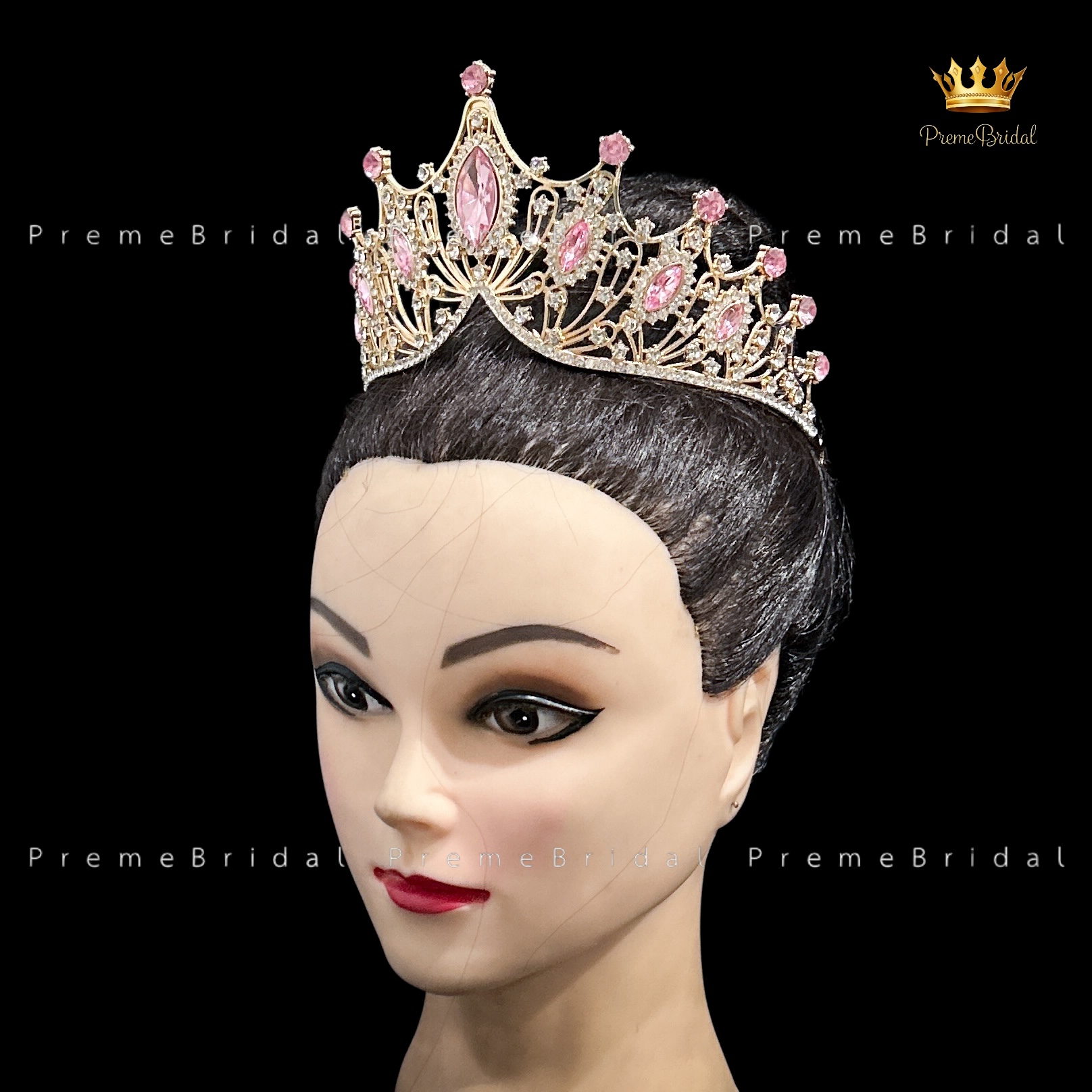 (พร้อมส่ง) เทียร่า 303 สีทอง-ชมพู มงกุฎนางงาม งานสวย ปราณีต QCเพชรทุกเม็ด สินค้าพร้อมส่งจากไทย