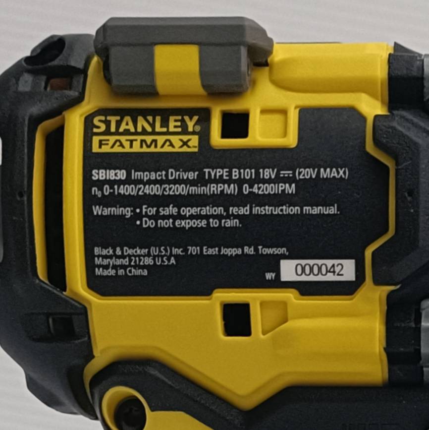 STANLEY ไขควงกระแทกไร้สายไร้แปรงถ่านV20 SBI830D1K-B1