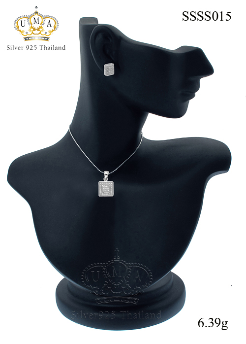 ต่างหูพร้อมจี้ ( เงิน ) = Earring with Pendant ( Silver )