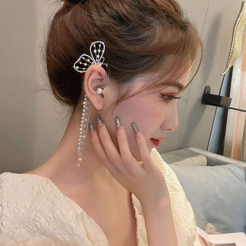 (พร้อมส่ง) Ear Cuff 021 จอนหูผีเสื้อ ใส่ข้าง"ซ้าย" งานสวย เพชรวาว สินค้าคุณภาพ ส่งจากไทย คุยง่าย ส่งเร็ว
