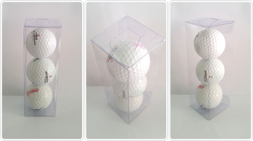 กล่องใส่ลูกกอล์ฟ-แบบ3ลูก ขนาด 4.5 x 4.5 x 13.5 cm