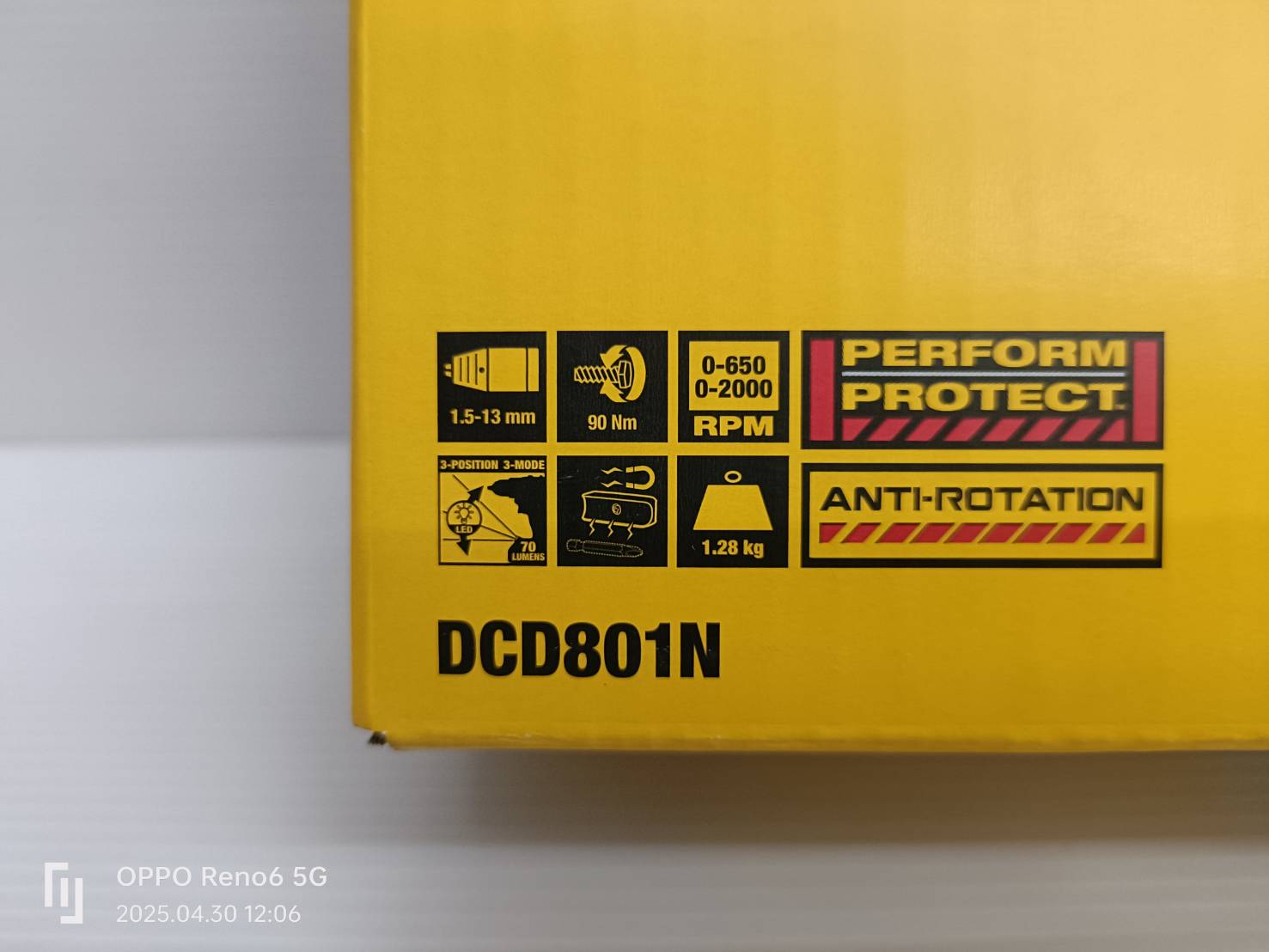 DEWALT สว่านไร้สาย 20V DCD801N-B1 (ตัวเปล่า)