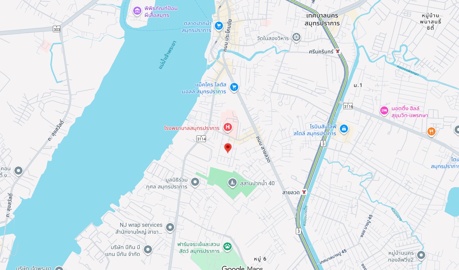 🚩 H1286 ขายที่ดิน 1 ไร่ แปลงหัวมุม ถนนจักกะพาก ตรงข้ามโรงพยาบาลสมุทรปราการ เข้าซอยเพียง 180 เมตร