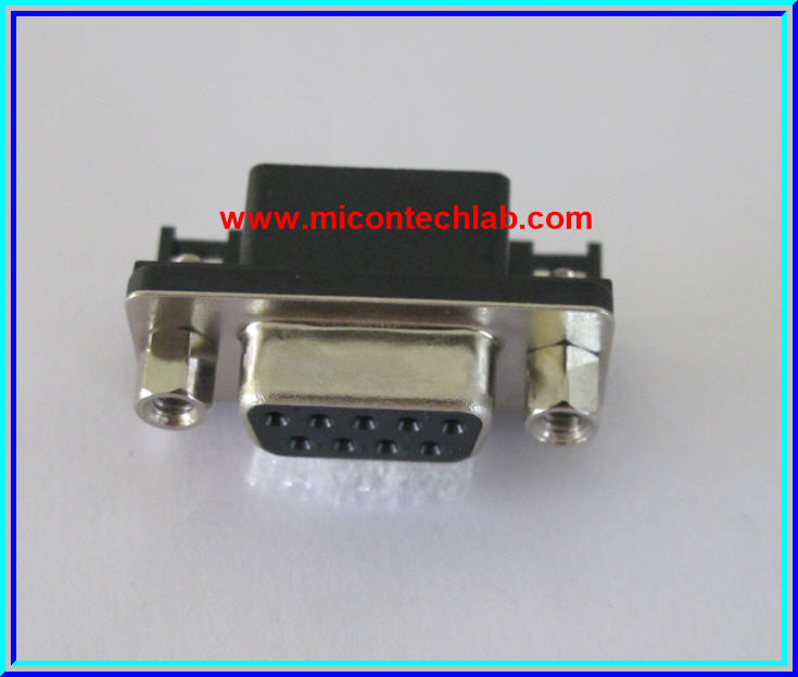 1x Female DB9 RS232 Connector Right Angle 9 Pins