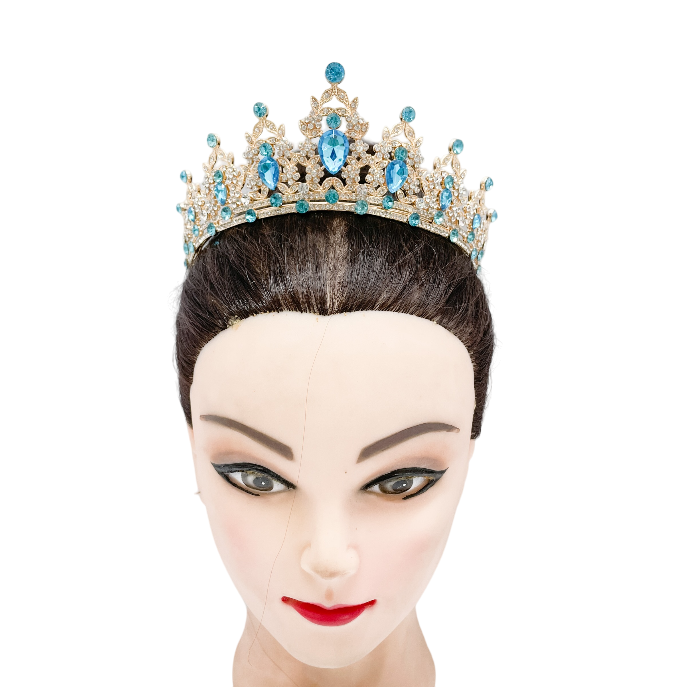 (พร้อมส่ง) เทียร่า 146 สีทอง-ฟ้า งานสวย ปราณีต QCเพชรทุกเม็ด สินค้าพร้อมส่งจากไทย