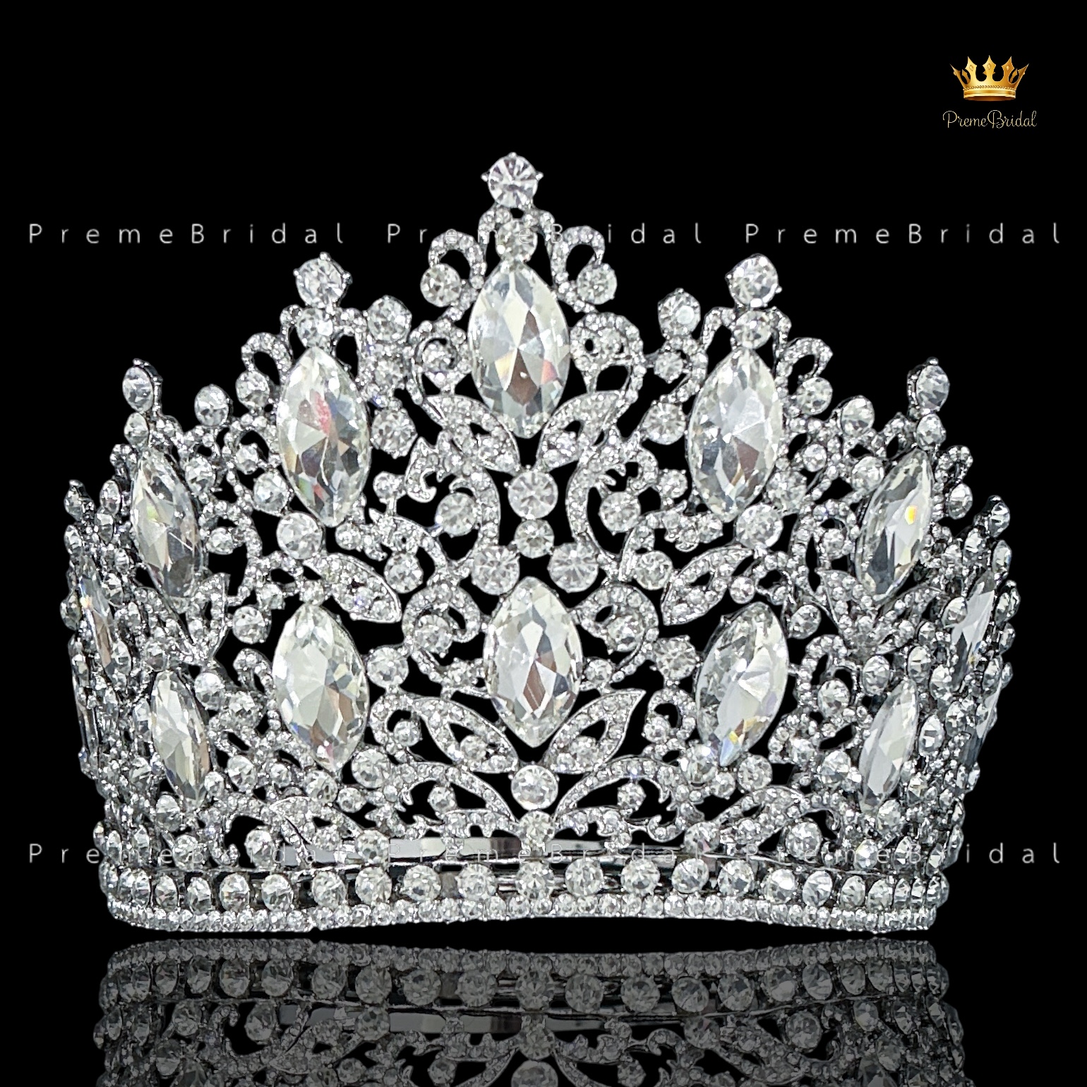 (พร้อมส่งจากไทย) มงกุฏ 142 สำหรับนางงาม ขนาดใหญ่ งานโลหะฐานกลมปรับขนาดได้ ส่งด่วน ส่งจาก จ.อุบลราชธานี