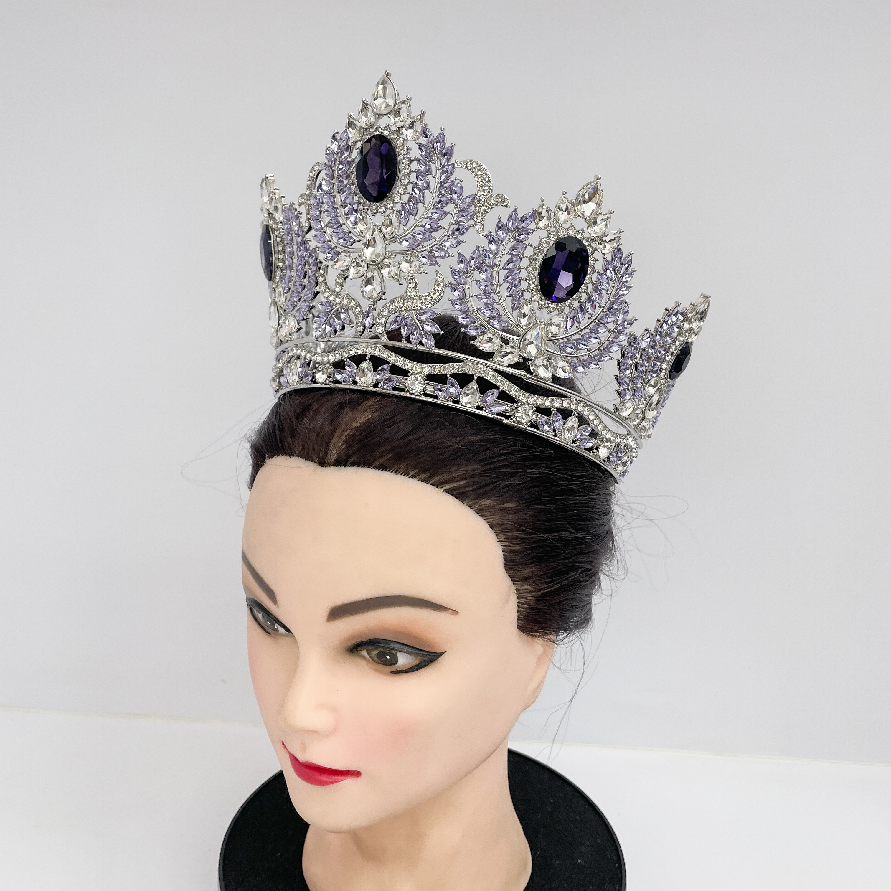 (พร้อมส่ง) มงกุฏ 089 สีม่วง มงกุฎนางงาม มงกุฎเพชร มงกุฎประกวด สินค้าพร้อมส่ง ไม่ต้องรอนาน งานพรีเมี่ยม