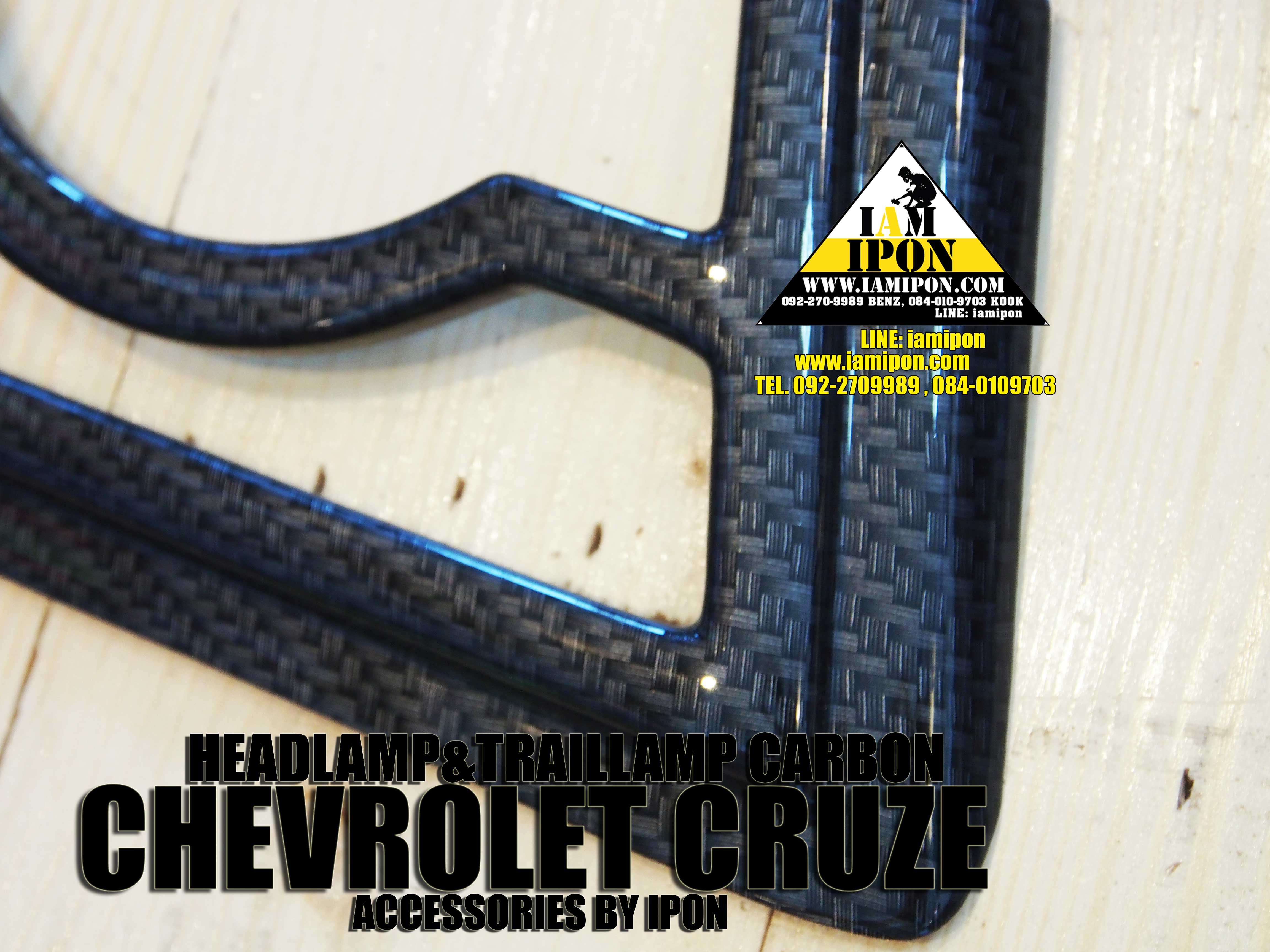 HEADLAMP COVER CHEVROLET CRUZE CARBON ครอบไฟหน้าคาร์บอนเชฟโลเรตครูซทุกรุ่น