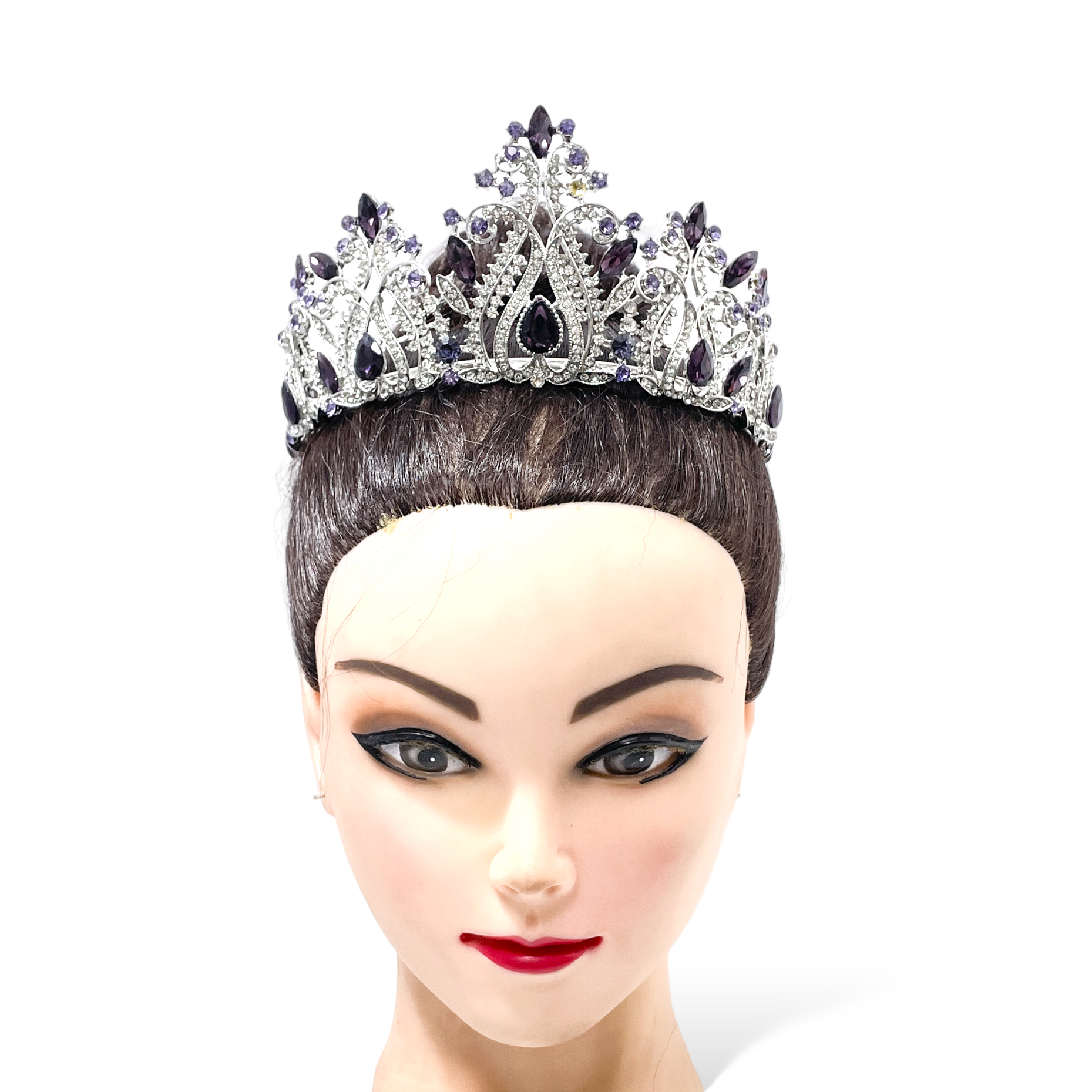 (พร้อมส่งจากไทย) มงกุฏ 118 สีม่วง งานสวย งานนางงาม รุ่นฐานกลม ปรับขนาดได้ ส่งด่วน ส่งจากไทย