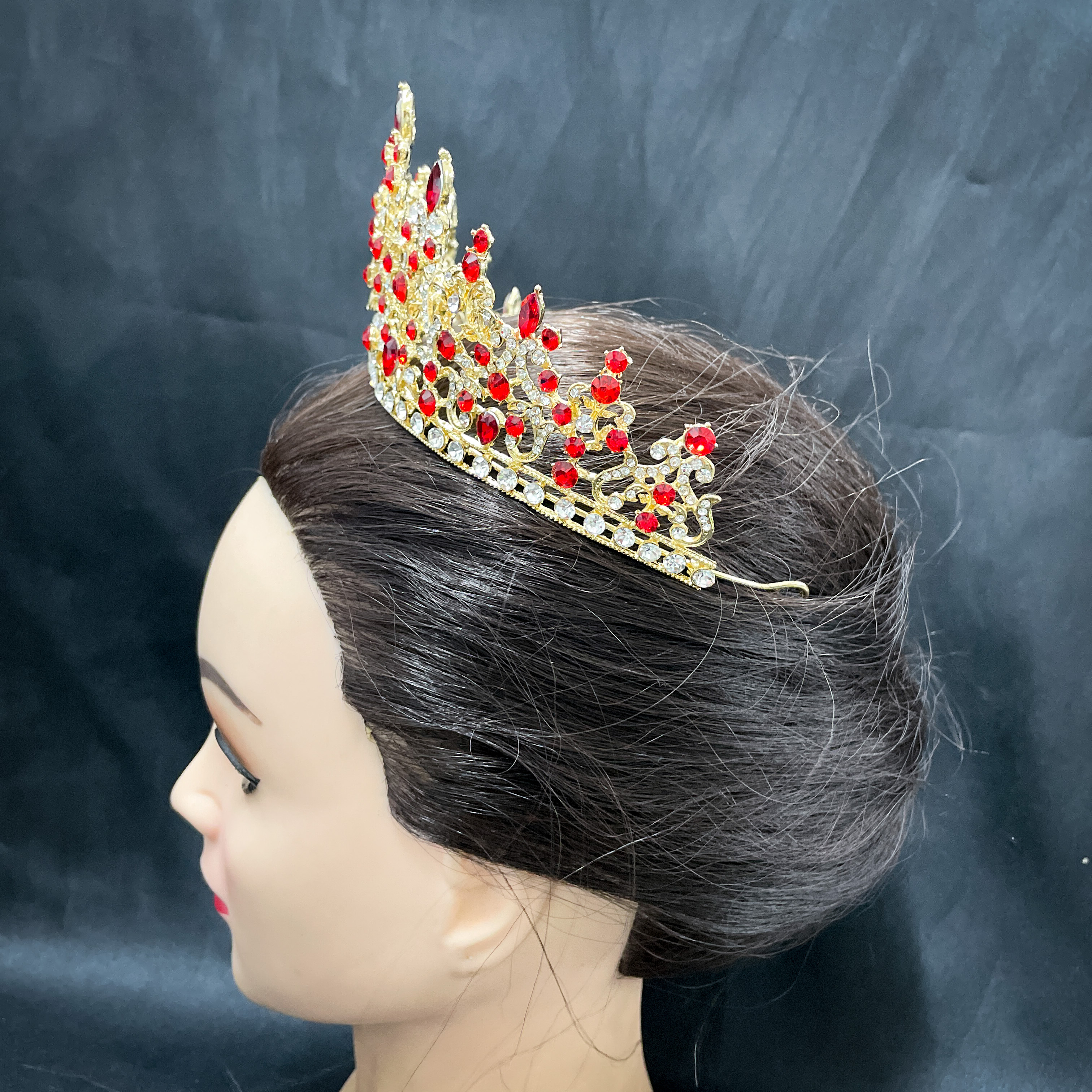 (พร้อมส่ง) เทียร่า 340 สีแดง งานสวย ปราณีต QCเพชรทุกเม็ด สินค้าพร้อมส่งจากไทย