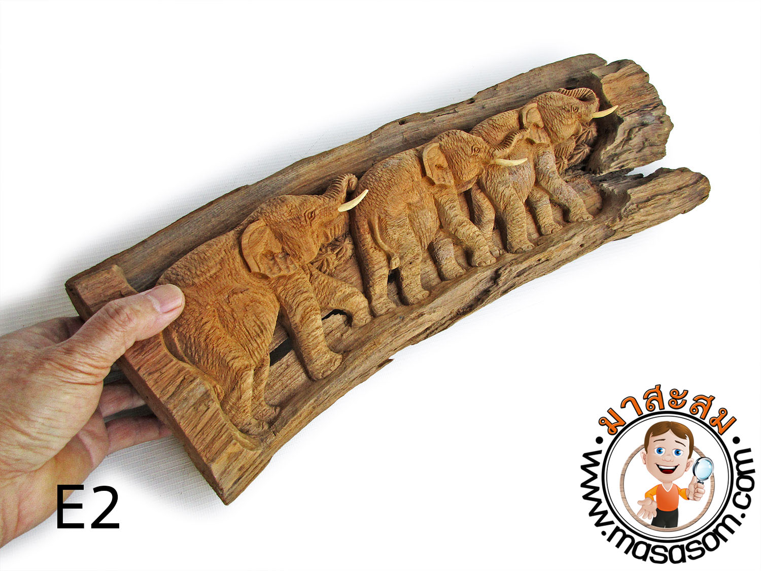 ช้างไม้สักแกะสลัก