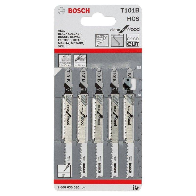 2608630030 BOSCH T101B ใบเลื่อยจิ๊กซอว์ตัด-เจาะไม้ (5 ใบ/แพค)