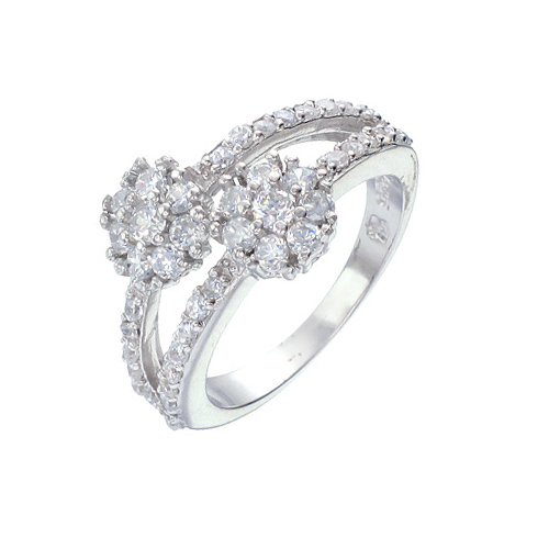 แหวนเงินแท้925เพรชประดับเพรชแท้สวิส เกรดดี น้ำใส